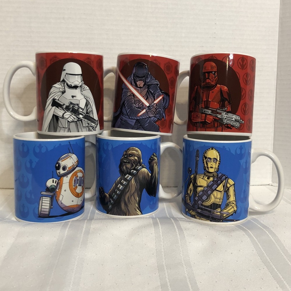 Star Wars Galerie Mugs Set of 6 C-3PO BB8 Chewbacca Kylo Ren Sith & Snow Trooper